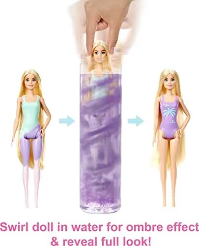Barbie Color Reveal Sunshine & Sprinkles Doll & Accessories | 25 Surprises, Water & Color Change (100 words) thumbnail 2