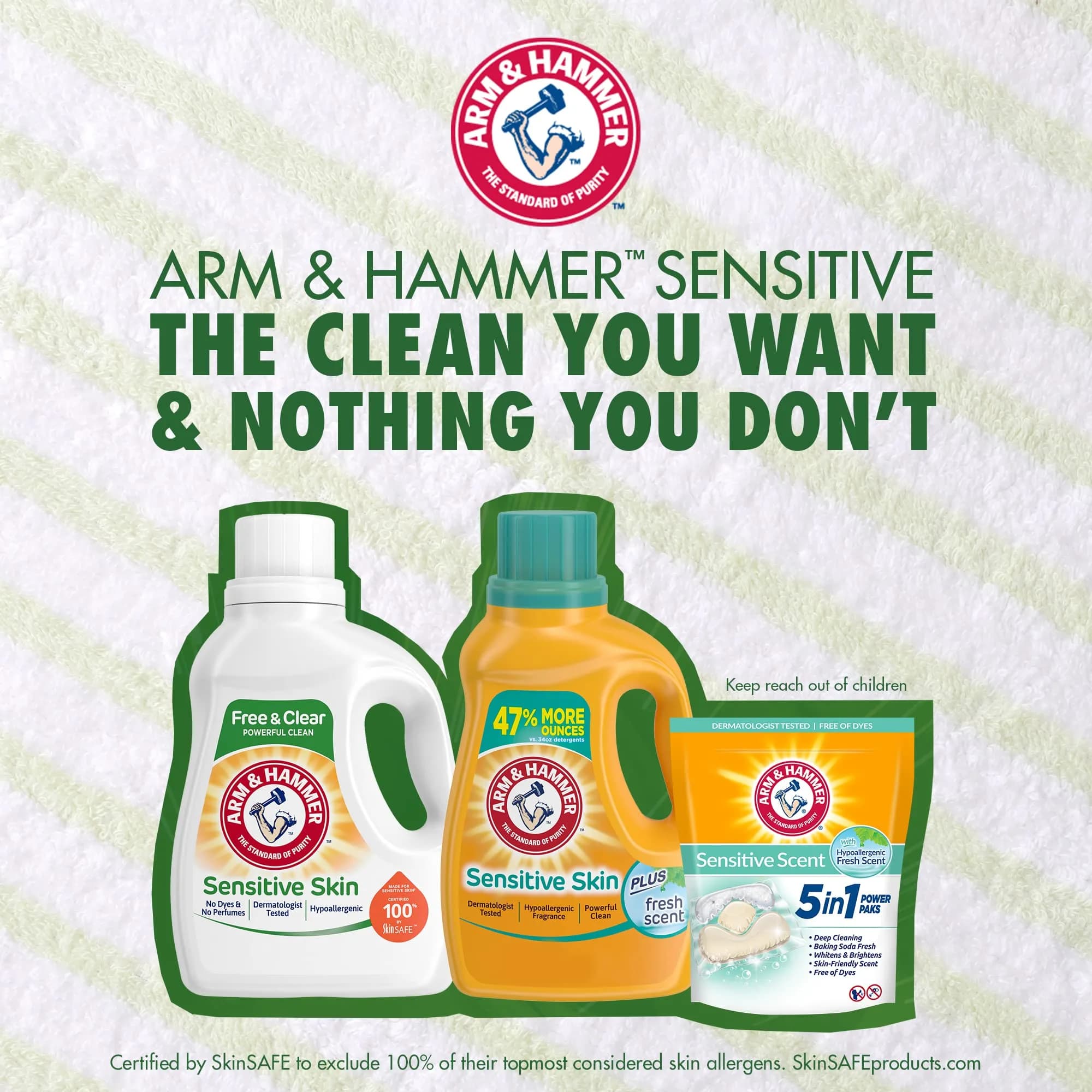 Arm & Hammer Sensitive Skin Free & Clear Liquid Laundry Detergent, 144.5 Fl oz (4.27 L) - view 7