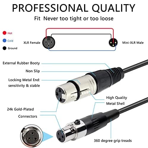 XMSJSIY Mini Female XLR to XLR Female Audio Cable Adapter 3 Pin | High-Quality Signal Transmission thumbnail 3