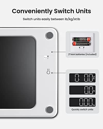 RENPHO Digital Bathroom Scale 180 kg (400 lb) Black | Highly Accurate Precision Sensors thumbnail 4