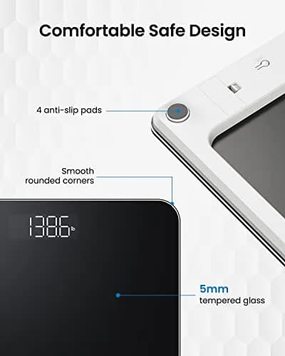RENPHO Digital Bathroom Scale 180 kg (400 lb) Black | Highly Accurate Precision Sensors thumbnail 7