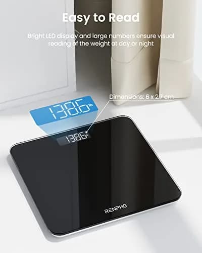 RENPHO Digital Bathroom Scale 180 kg (400 lb) Black | Highly Accurate Precision Sensors thumbnail 2