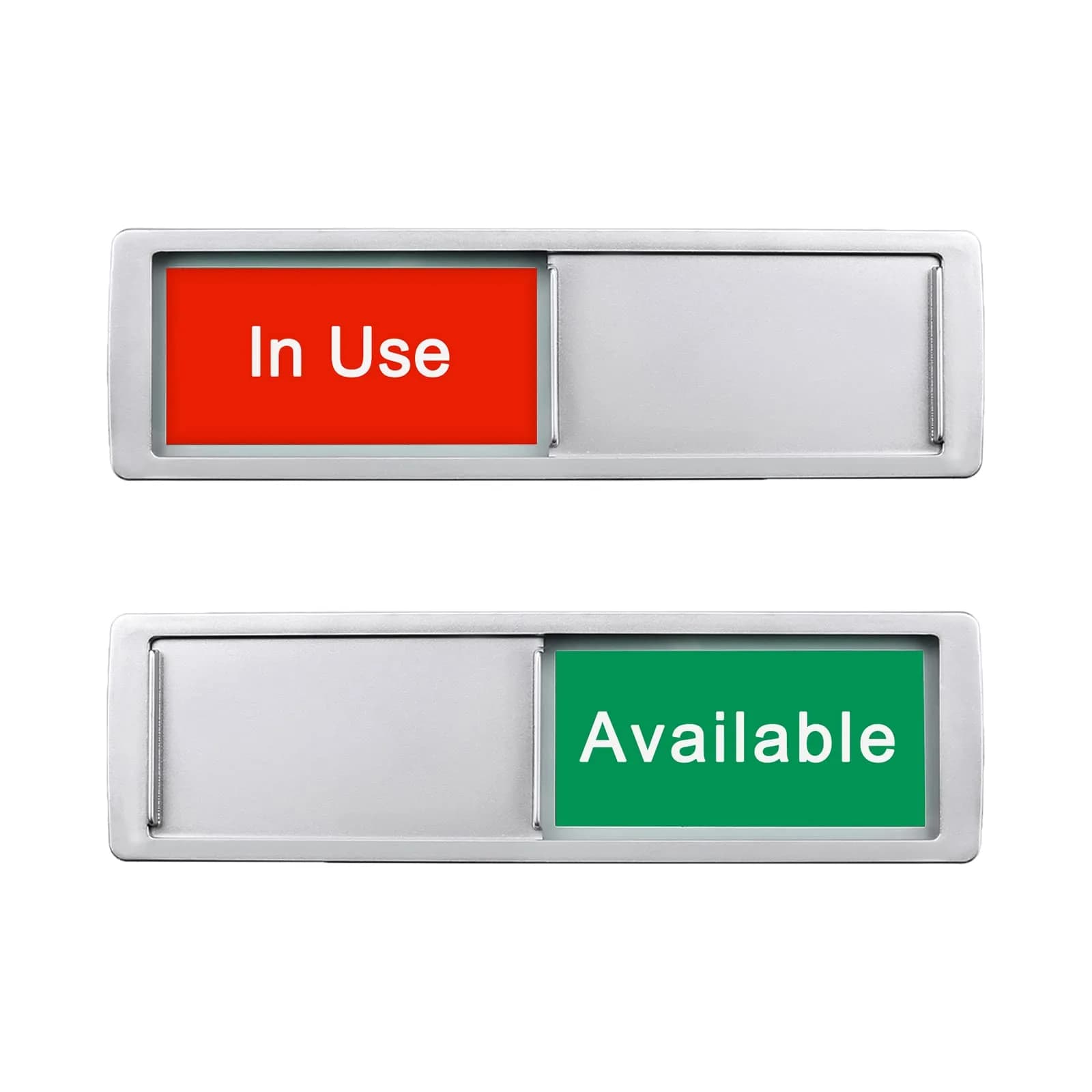 LoYinLo "In Use / Available" Sliding Door Sign - Silver, 18cm x 5cm - main product image