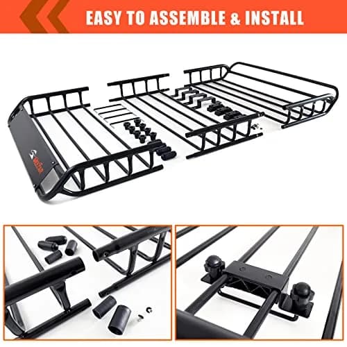 MeeFar Roof Rack Rooftop Cargo Carrier Basket 51"*36"*5" + Waterproof Bag 15 Cu.Ft. thumbnail 7