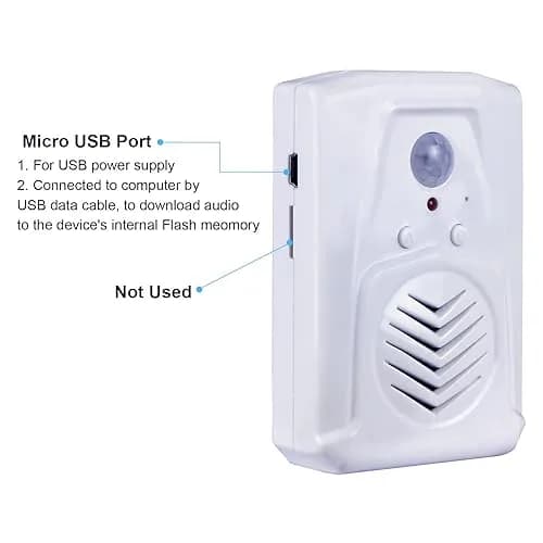 XYszpcgs PIR Motion Sensor Activated Sound Player Speaker with USB Cable, Download MP3 Audio Files (White, 70g) thumbnail 4