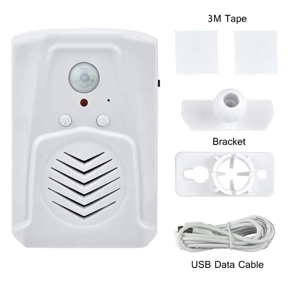 XYszpcgs PIR Motion Sensor Activated Sound Player Speaker with USB Cable, Download MP3 Audio Files (White, 70g) - view 7