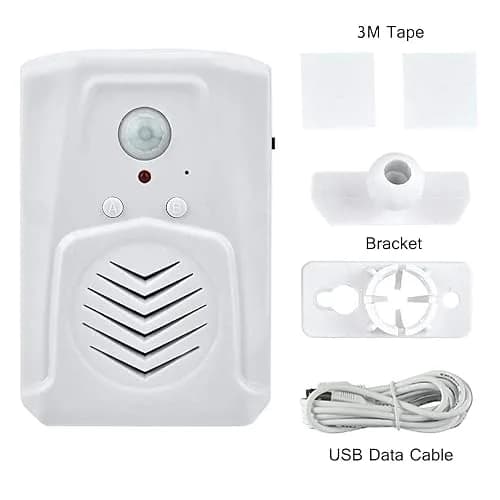 XYszpcgs PIR Motion Sensor Activated Sound Player Speaker with USB Cable, Download MP3 Audio Files (White, 70g) thumbnail 7