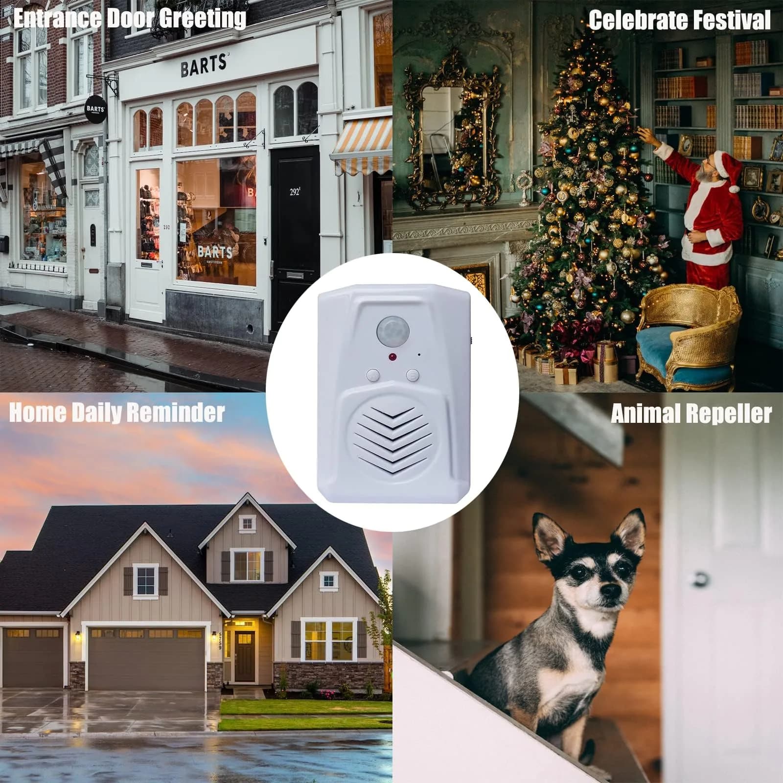 XYszpcgs PIR Motion Sensor Activated Sound Player Speaker with USB Cable, Download MP3 Audio Files (White, 70g) - view 2