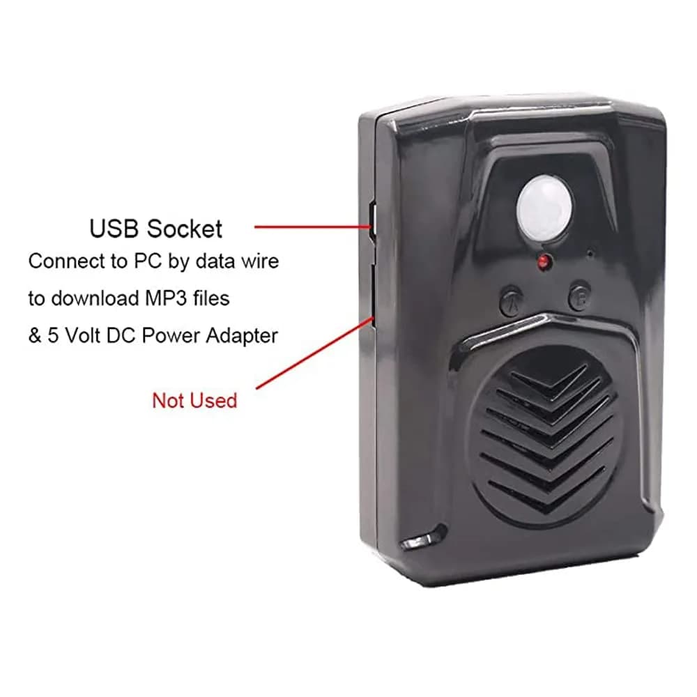 XYszpcgs PIR Motion Sensor Activated Sound Player Speaker Black | 4m (13ft) Detection Range - view 6