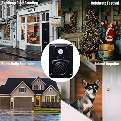 XYszpcgs PIR Motion Sensor Activated Sound Player Speaker Black | 4m (13ft) Detection Range thumbnail 3