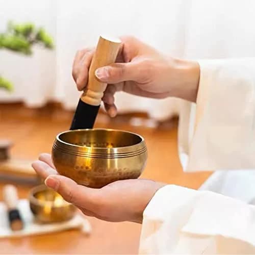 Lgooiin Tibetan Singing Bowls Set, 3.15 inch Handcrafted in Nepal | Chakra & Meditation Tool thumbnail 5