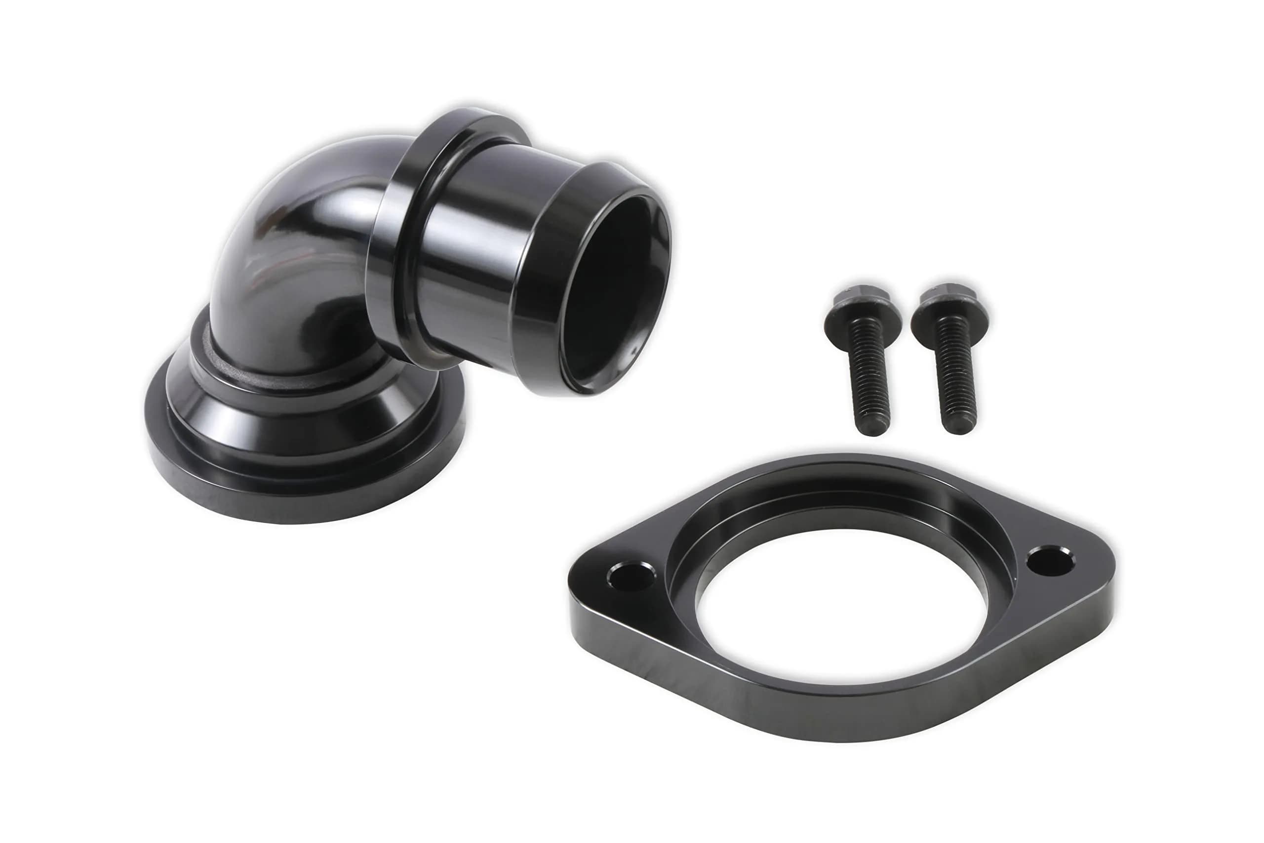 Holley 97-341 Water Neck Swivel 90 Degree Angle Black | Engine Swap Compatible, Corrosion-Resistant Aluminum — Multi