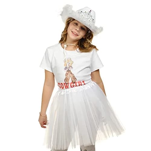 Funcredible White Cowboy Hat and Glasses | Preppy Cowgirl Costume Accessory for Women thumbnail 6