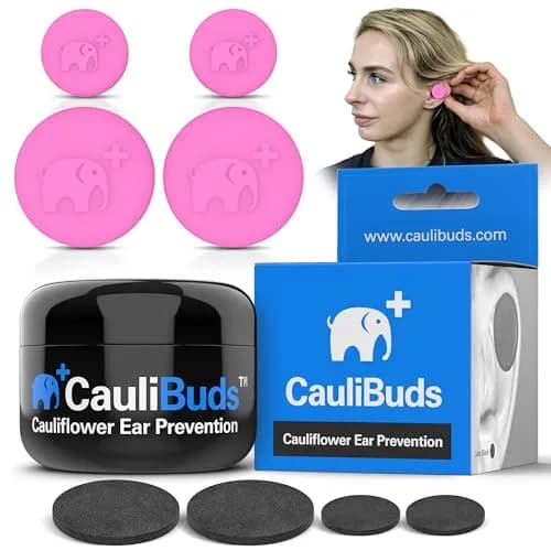 CauliBuds Cauliflower Ear Magnets, Silicone Compression Kit with Multiple Magnet Sizes for BJJ, Wrestling, MMA & Rugby, Use After Ear Draining (Pink) | Discreet, Non-Invasive Ear Recovery Solution thumbnail 1