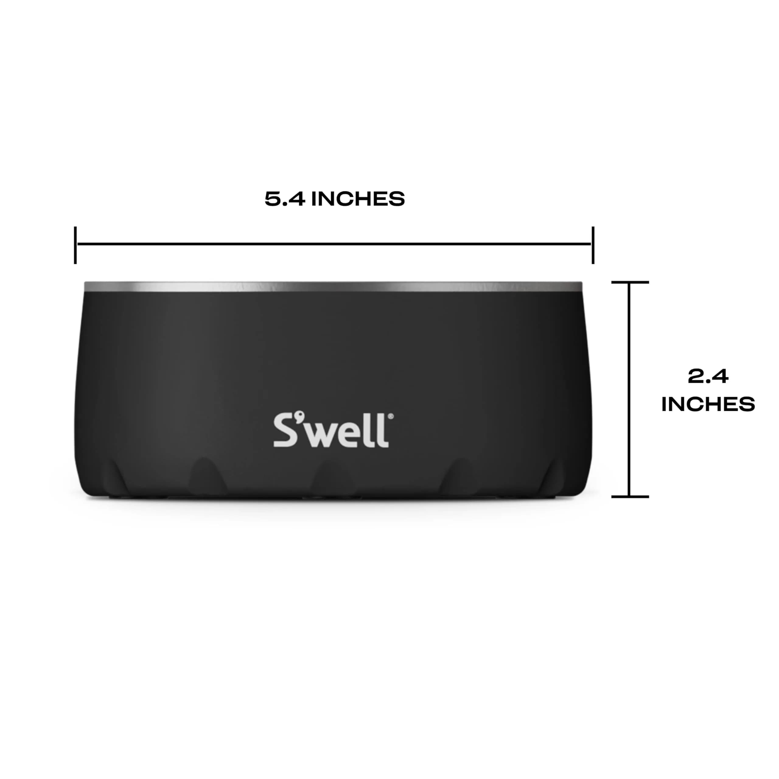 S'well Stainless Steel Pet Bowl 16oz (470ml) Onyx | Non-Slip Base for Dogs - view 4
