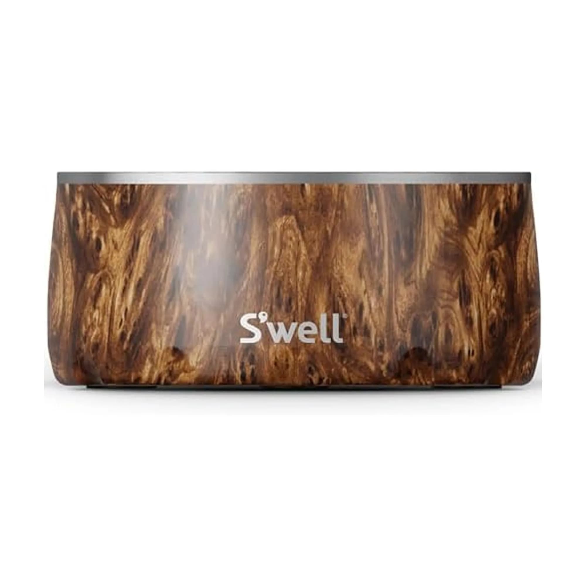 S'well Stainless Steel Pet Bowl 32oz (950ml) Teakwood | Non-Slip Base for Dogs - main product image