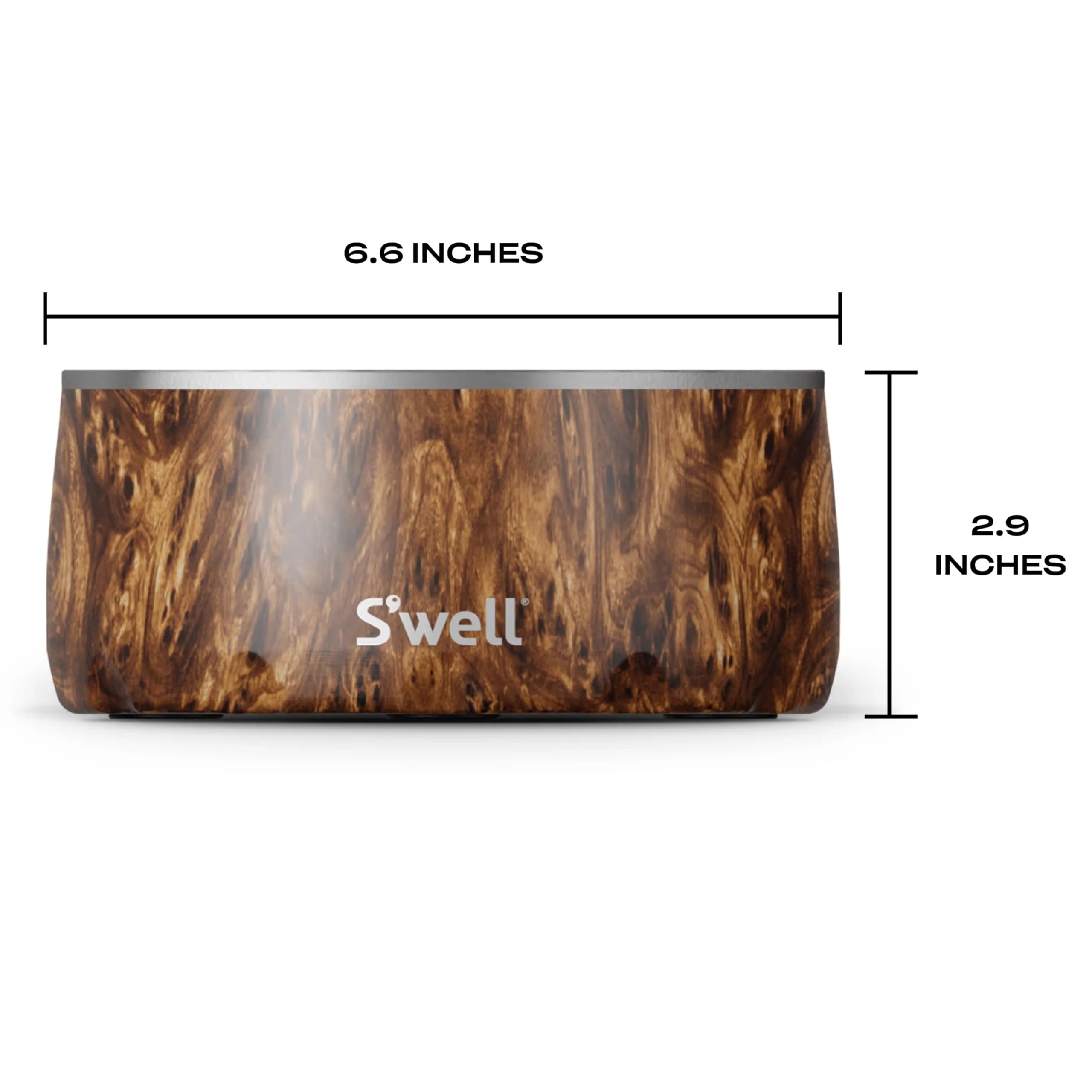 S'well Stainless Steel Pet Bowl 32oz (950ml) Teakwood | Non-Slip Base for Dogs - view 4
