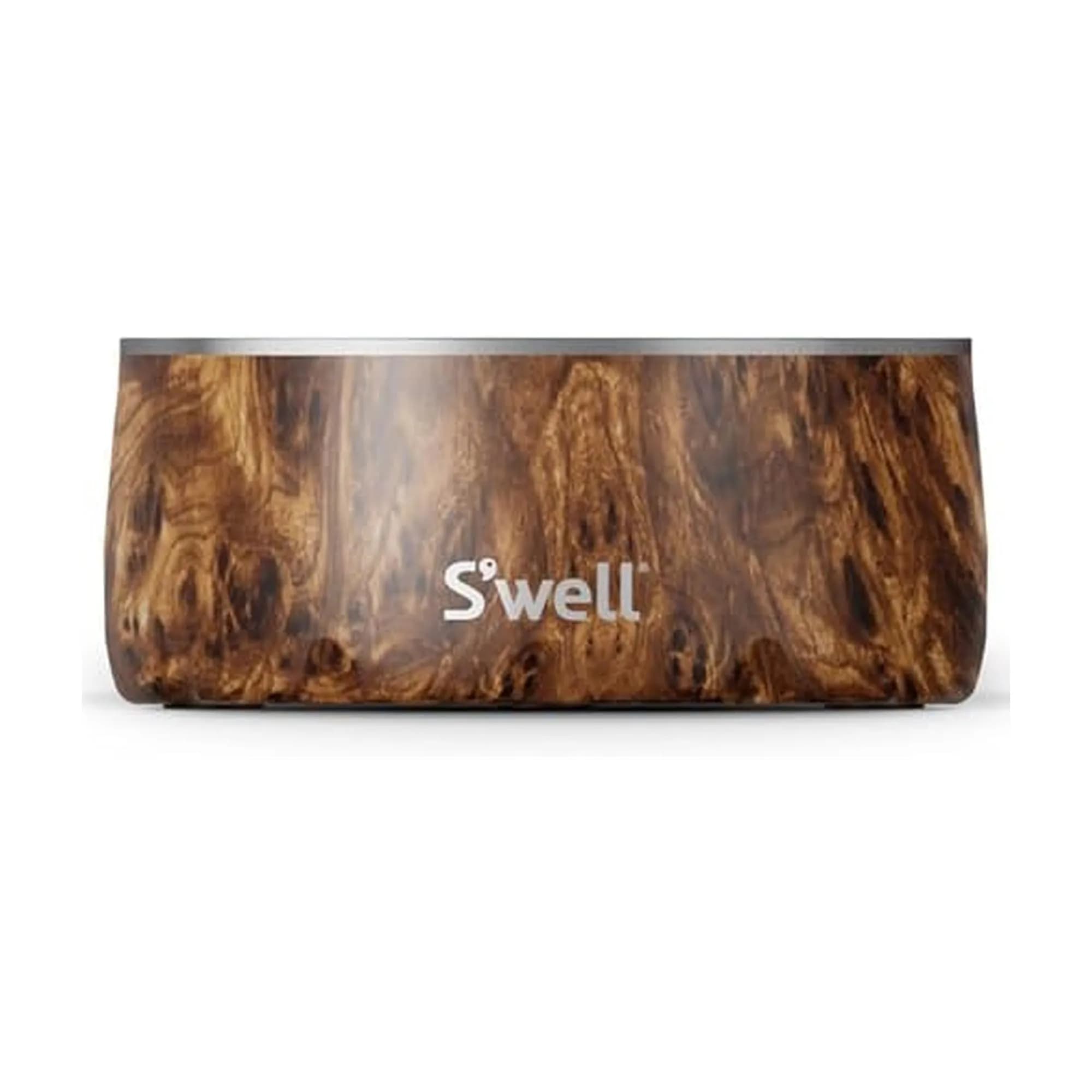 S'well Stainless Steel Pet Bowl 16oz (470ml) Teakwood | Non-Slip Base for Dogs - main product image