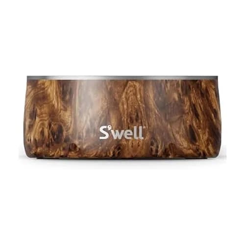 S'well Stainless Steel Pet Bowl 16oz (470ml) Teakwood | Non-Slip Base for Dogs thumbnail 1