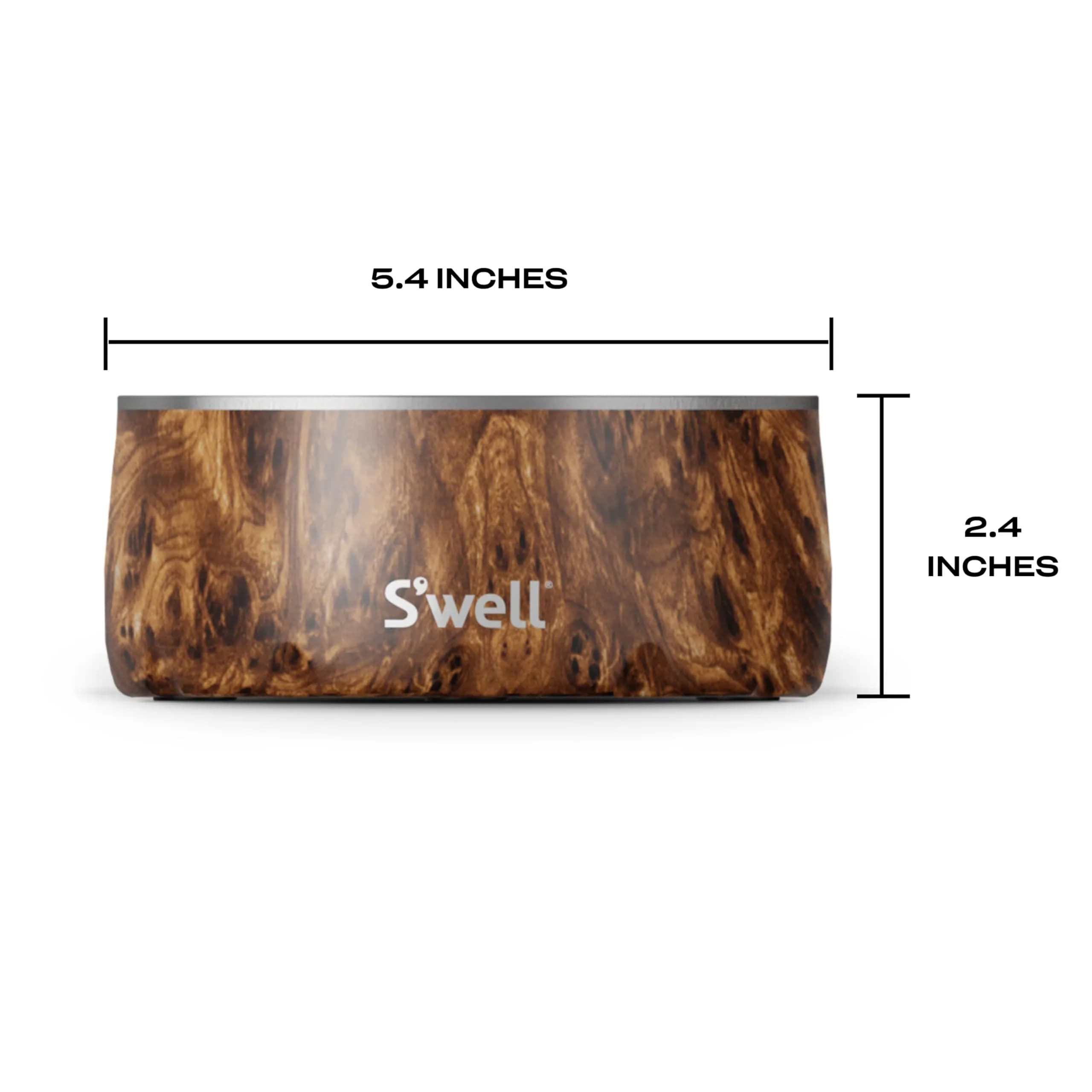 S'well Stainless Steel Pet Bowl 16oz (470ml) Teakwood | Non-Slip Base for Dogs - view 4