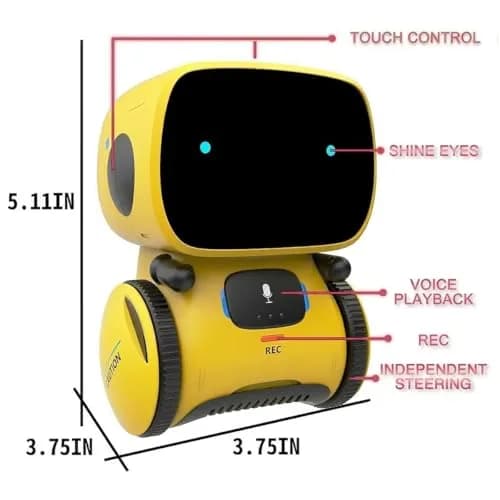 98K Kids Robot Toy for Girls and Boys | Touch & Voice Control, Compact & Safe (3.75 in x 3.75 in x 5.11 in) thumbnail 5