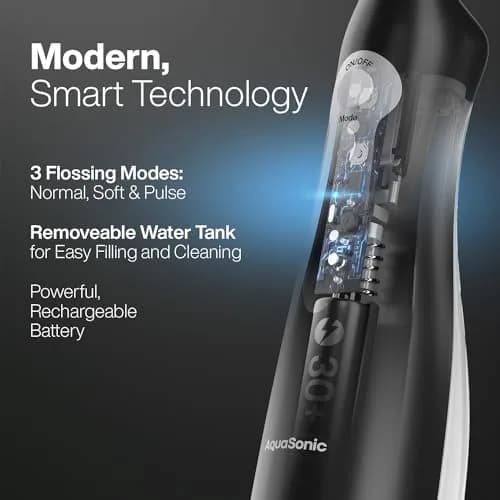 AquaSonic Aqua Flosser Cordless Rechargeable Water Flosser 500ml (16.9 Fl Oz) | Dentist Recommended for Deep Cleaning thumbnail 4