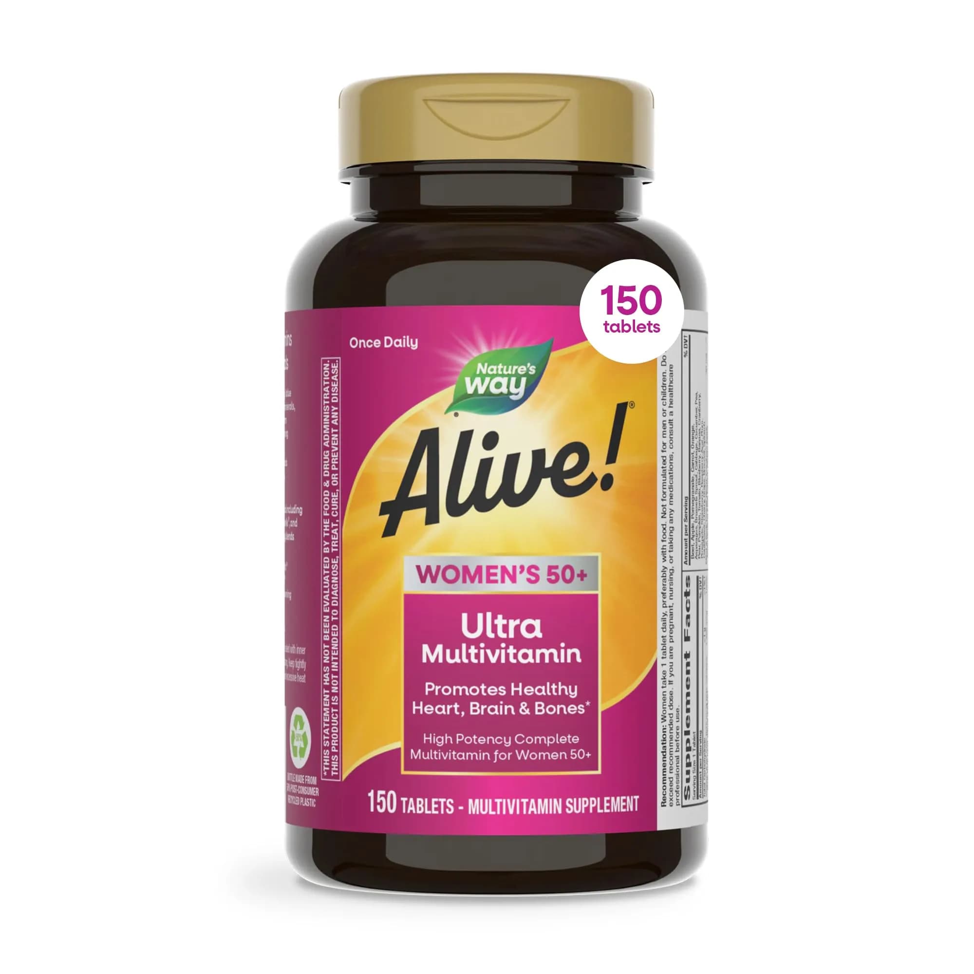 Nature's Way Alive! Women's 50+ Ultra Potency Multivitamin 150 Count | Supports Heart, Brain, Bone & Immune Health - main product image
