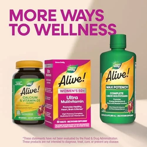 Nature's Way Alive! Women's 50+ Ultra Potency Multivitamin 150 Count | Supports Heart, Brain, Bone & Immune Health thumbnail 8