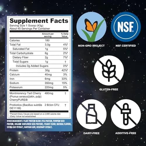 Vega Protein + Recovery Peanut Butter 67.2 oz | NSF Certified Vegan Protein Powder for Muscle Support thumbnail 4