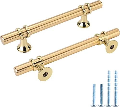 Leulan Gold Cabinet Pulls 96mm (3.75 Inch) | Solid Zinc & Aluminum Alloy Hardware thumbnail 1