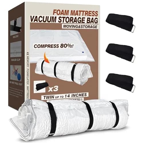 VacPack Twin Mattress Vacuum Bag for Moving Storage Shipping | Heavy Duty 4 Mil Plastic (Twin) thumbnail 1