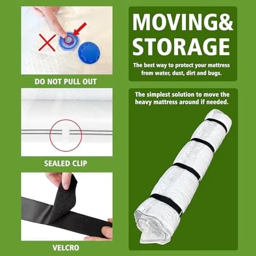 King Mattress Vacuum Bag for Moving Storage | Compress & Protect Up to 14 Thick Mattress thumbnail 7