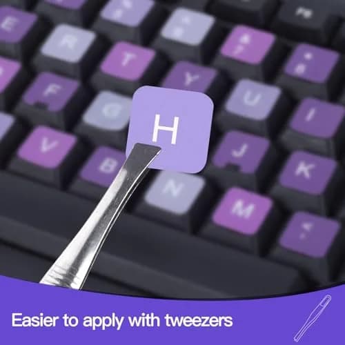 DAMMOMKO English Keyboard Stickers for Laptop & Desktop - Purple/White Letters (2-Pack, 180mm x 65mm) thumbnail 5