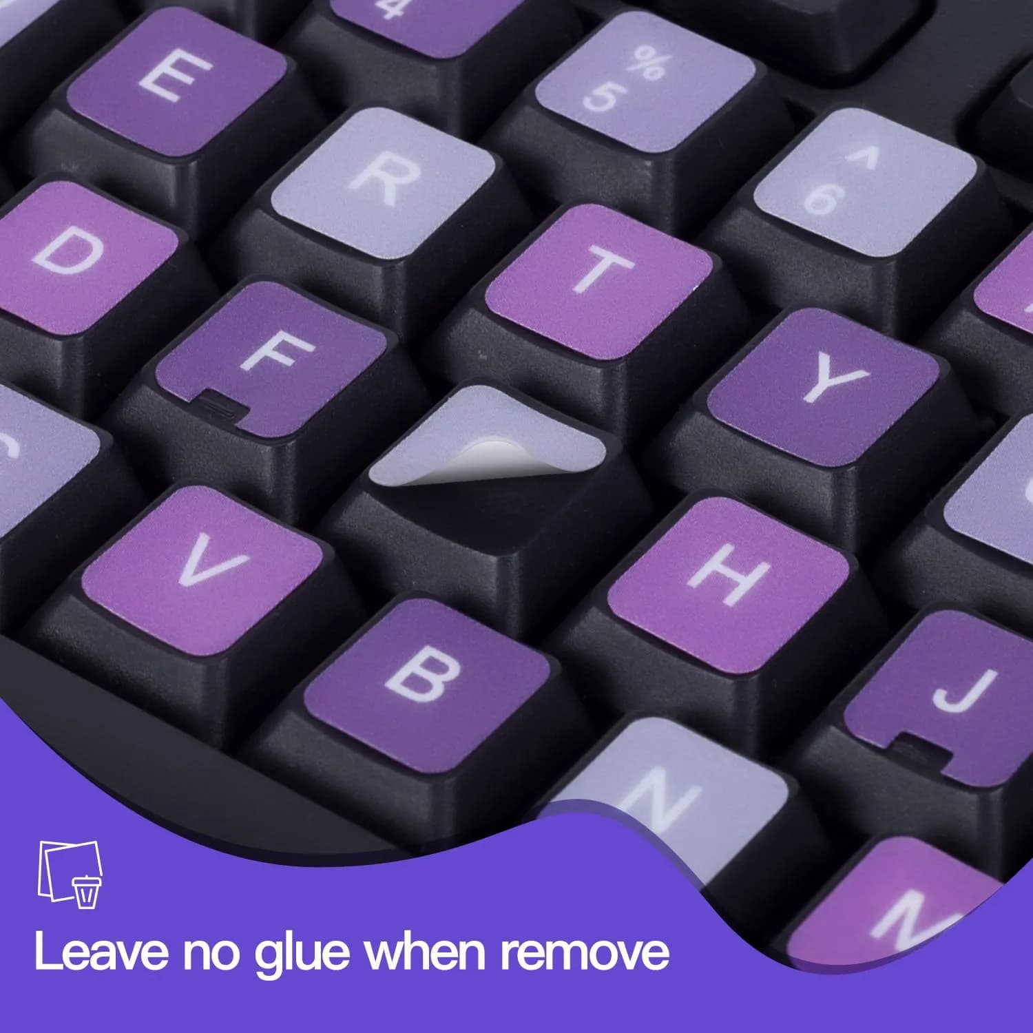 DAMMOMKO English-Purple/White Letter Keyboard Stickers - 2-Pack | Vinyl Replacement for Laptops - view 4