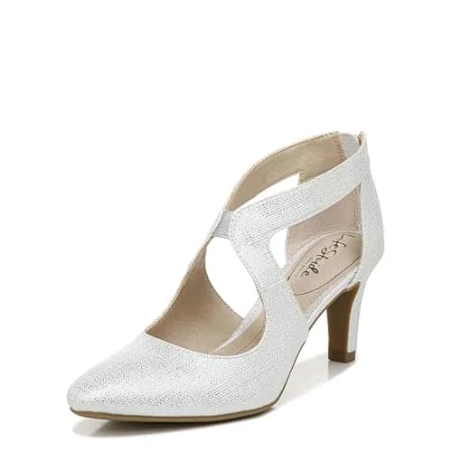 LifeStride Giovanna 2 Pump Silver 9 Wide | Elegant Comfort with 2.75 inch Heel thumbnail 1