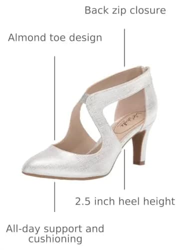 LifeStride Giovanna 2 Pump Silver 9 Wide | Elegant Comfort with 2.75 inch Heel thumbnail 3