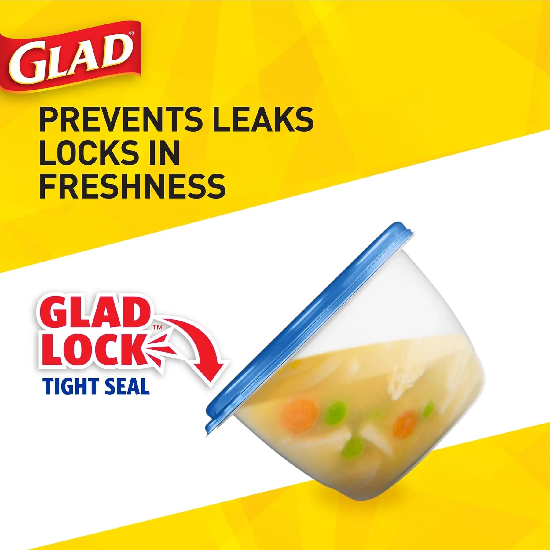 Glad GladWare To-Go Medium Rectangle Snack Containers, 24 Oz (710 ml) with Dressing Cup, 6-Pack | Airtight & Leak-Resistant for Salads & Snacks - view 2