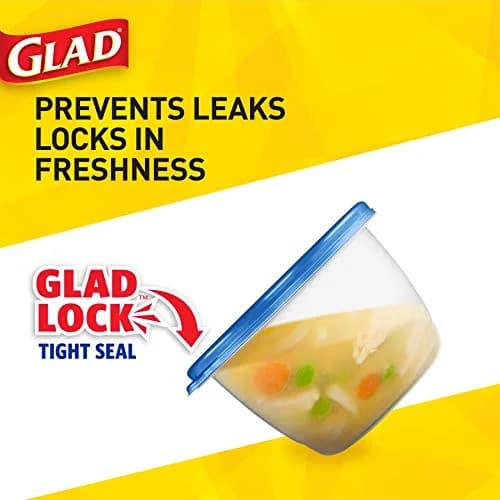 Glad GladWare To-Go Medium Rectangle Snack Containers, 24 Oz (710 ml) with Dressing Cup, 6-Pack | Airtight & Leak-Resistant for Salads & Snacks thumbnail 2