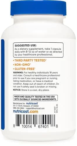 Nutricost R-Alpha Lipoic Acid 100mg | Vegan, Gluten-Free, Non-GMO Supplement thumbnail 4