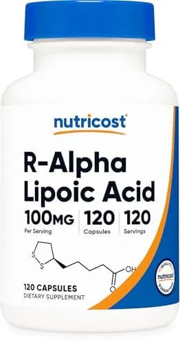 Nutricost R-Alpha Lipoic Acid 100mg | Vegetarian, Gluten-Free Supplement for Adults thumbnail 1