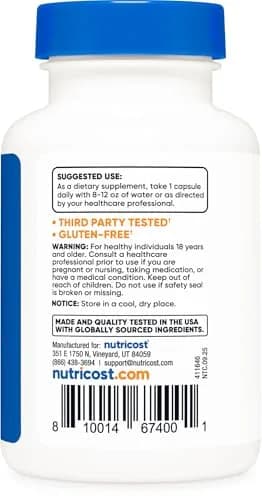 Nutricost R-Alpha Lipoic Acid 100mg | Vegetarian, Gluten-Free Supplement for Adults thumbnail 4