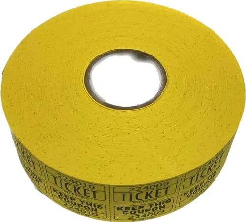 The Ticket Gurus Large Number Raffle 50/50 Tickets 2000/roll Yellow | Fundraiser Ticket Roll with Consecutive Numbering thumbnail 2