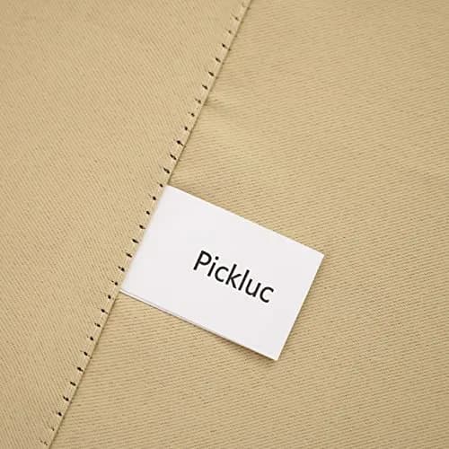Pickluc Rod Pocket Tier Curtain - Half Blackout for Kitchen & Bathroom | 30"W x 24"L Beige, 2 Panels thumbnail 4