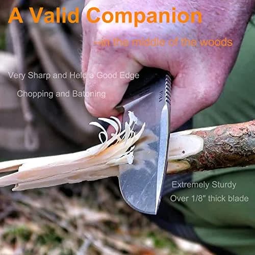 Ruike 14C28N Camping Fixed Blade Knife with Sheath, Full Tang, G10, Bushcraft | 4.3" Drop Point Blade, Corrosion-Resistant Steel thumbnail 2