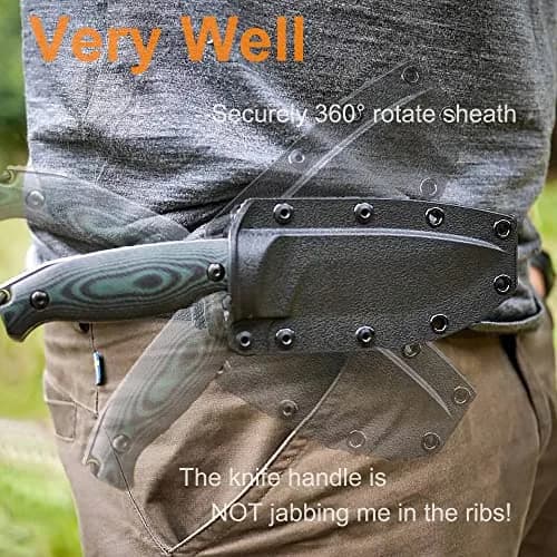 Ruike 14C28N Camping Fixed Blade Knife with Sheath, Full Tang, G10, Bushcraft | 4.3" Drop Point Blade, Corrosion-Resistant Steel thumbnail 3