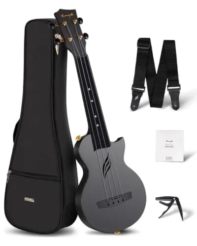 Enya NOVA U MINI 21-Inch Carbon Fiber Soprano Travel Ukulele, Black | Waterproof & Lightweight for Travel & Beginners thumbnail 1
