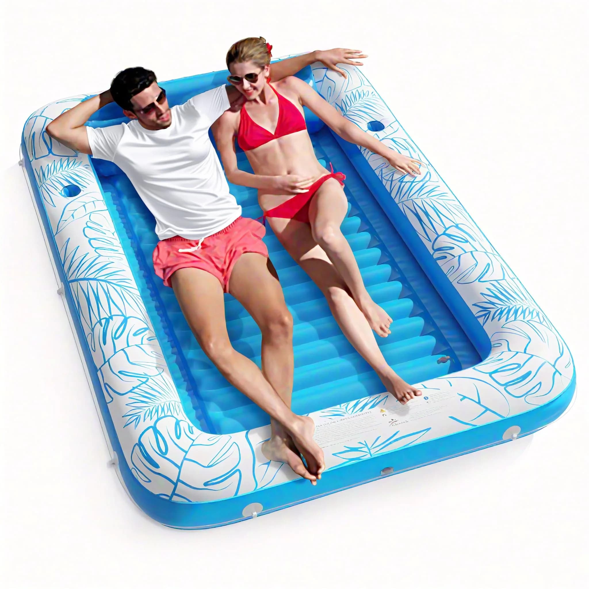 Jasonwell Inflatable Tanning Pool Lounger Float XL | All-in-One Sun Tan Tub with Pillow & Cup Holders - main product image