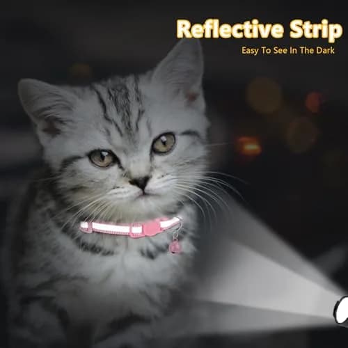 Taglory Reflective Cat Collar 6-8 in | Safety & Night Visibility (110 characters) thumbnail 3
