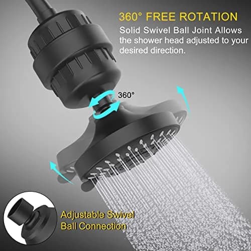 FEELSO Shower Head with Shower Filter | 15-Stage Water Purification, 5 Spray Modes, High Pressure, Easy Install thumbnail 6