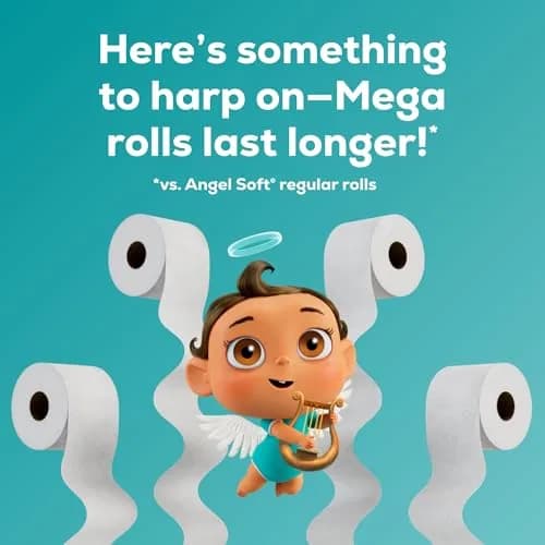 Angel Soft Toilet Paper Mega Rolls 4 Rolls (320 Sheets Each) | Soft, Strong, and Long-Lasting for Indian Households thumbnail 4
